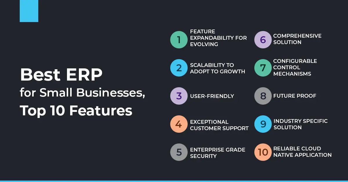 top 10 best features for ERP for Small business